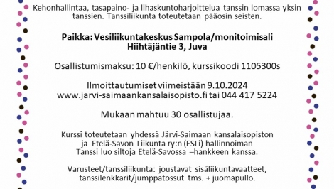 Tanssin taikaa ja tasapainoa - tanssiliikuntaa senioreille Juvalla